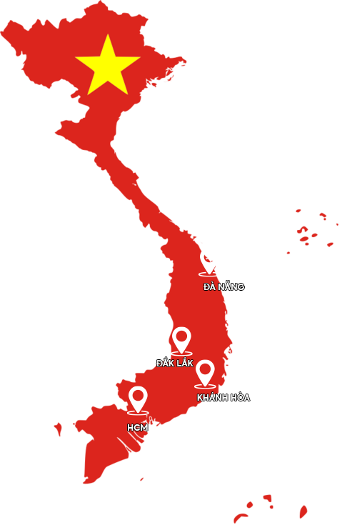 Flag map of Vietnam
